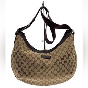Gucci Tan and Brown Hobo Bag